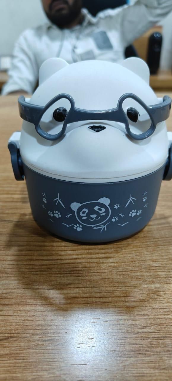 “TeddyBento™ Leakproof Cartoon Tiffin Box – Cute Eyeglass Bear Lunch Container for Kids”