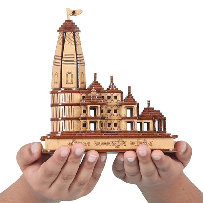 “Divinora™ Wooden Mini Temple Showpiece – Traditional Gift