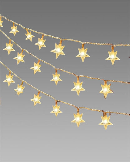 StarGlow™ 16-LED Snowflake String Lights – Warm White (3M, Indoor/Outdoor)