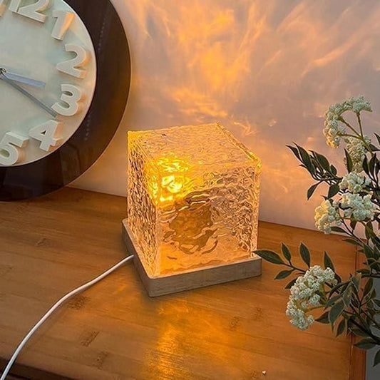 AquaGlow™ Rotating Water Ripple Aura Lamp