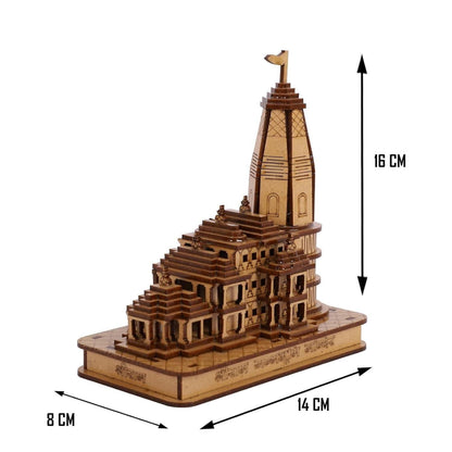 “Divinora™ Wooden Mini Temple Showpiece – Traditional Gift