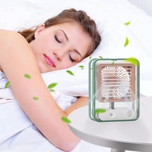 Rechargeable Mini USB Fan with Mist Spray – Portable Cooling Solution for Home & Office