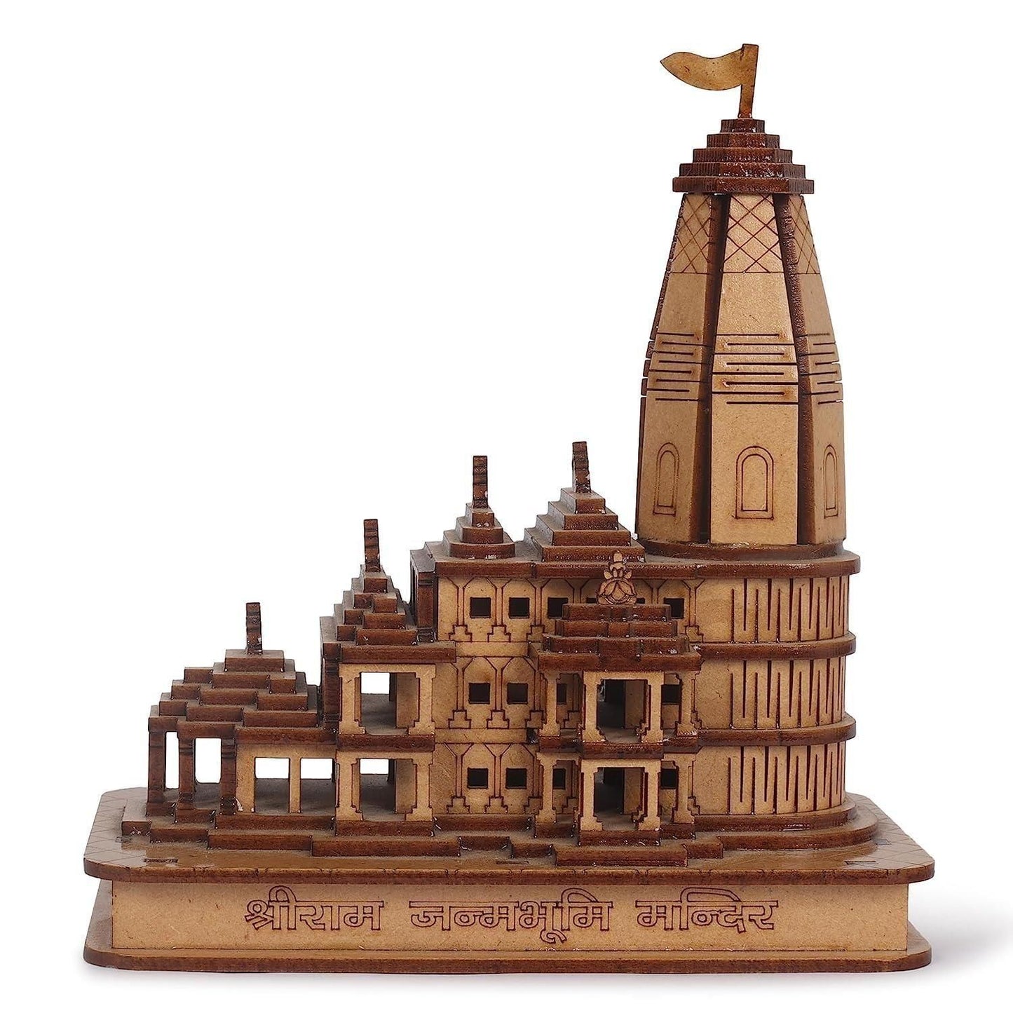 “Divinora™ Wooden Mini Temple Showpiece – Traditional Gift