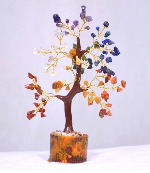 7 Chakra Natural Gemstone Crystal Tree – Healing Crystal Bonsai for Positivity, Balance &amp; Home Decor