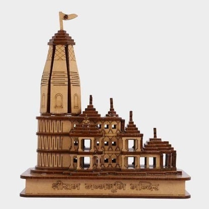 “Divinora™ Wooden Mini Temple Showpiece – Traditional Gift