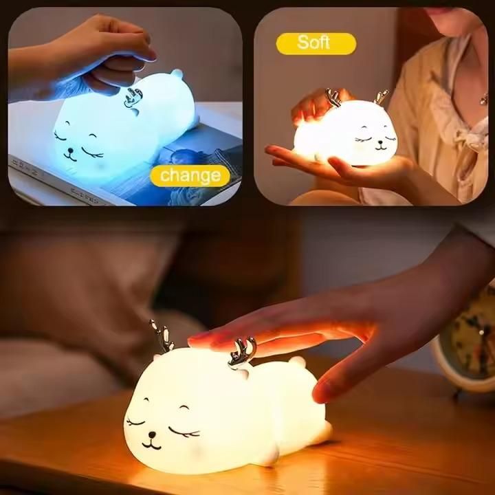 Nursery Night Light for Kids | Touch-Controlled Soft Silicone Lamp
