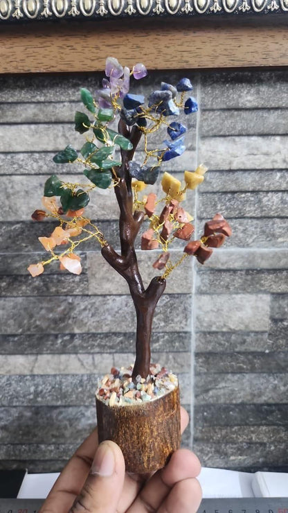 7 Chakra Natural Gemstone Crystal Tree – Healing Crystal Bonsai for Positivity, Balance &amp; Home Decor