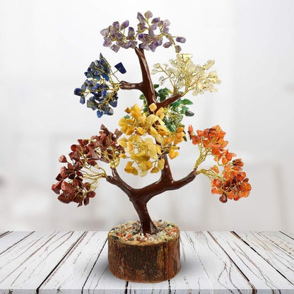 7 Chakra Natural Gemstone Crystal Tree – Healing Crystal Bonsai for Positivity, Balance &amp; Home Decor
