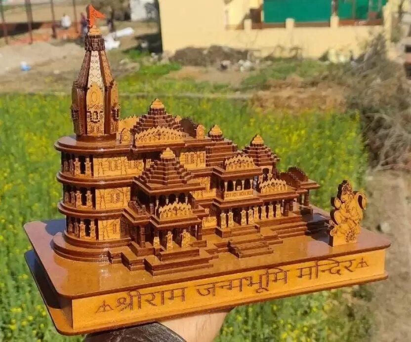 🛕 "Divya Darshan: Shri Ram Mandir Ayodhya 3D Wooden Replica"(original)